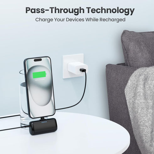 Small Portable Charger USB C Power Bank 3500mAh, PD Fast Charging Mini Battery Pack with USB-C Connector, Compatible with iPhone 15/15 Plus/15 Pro...