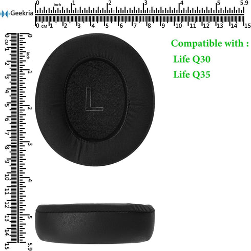 Geekria Sport Cooling-Gel Replacement Ear Pads for Anker Soundcore Life Q30, Life Q35 Headphones Ear Cushions, Headset Earpads, Ear Cups Cover Rep...