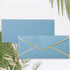 Whaline 50Pcs Business Envelopes with Gold Border Dusty Blue Mailing Envelopes V-Flap Envelopes for Invitations Mailing Letters Checks Sending Car...