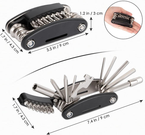 WOTOW Bike Repair Tool Kit - 21 in 1 Bicycle Multitool Portable Mountain Bike Tool Kit Emergency Maintenance, Bike Hex Key Wrench & Tube Patch Kit...
