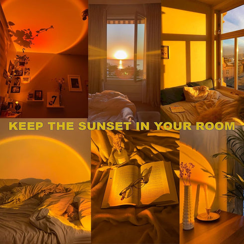CORATED Sunset Lamp, Projector Sunset Light 180 Degree Rotation Projection LED Night Light for Photography, Selfie, Home and Bedroom Decor (Sunset...