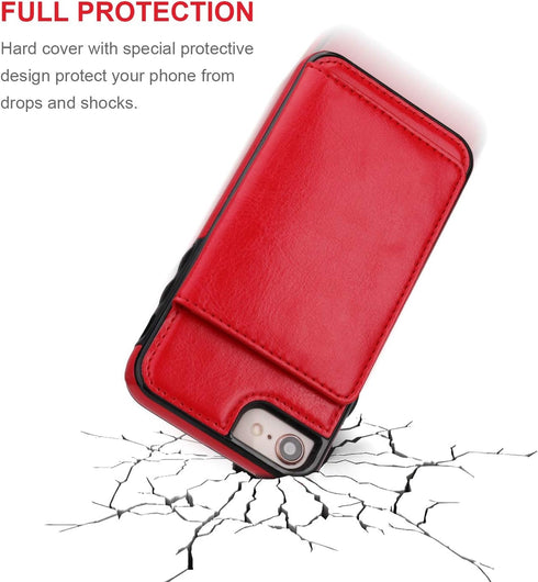 KIHUWEY for iPhone SE iPhone 7/8 Wallet Case with Credit Card Holder, Premium Leather Kickstand Durable Shockproof Protective Cover for iPhone 7/8...