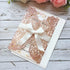 20PCS 5.12 x 7.28'' Laser Cut Wedding Invitations Cards with Envelopes Hollow Rose Pocket with Bowknot Invitation for Bridal Shower Wedding Invite...