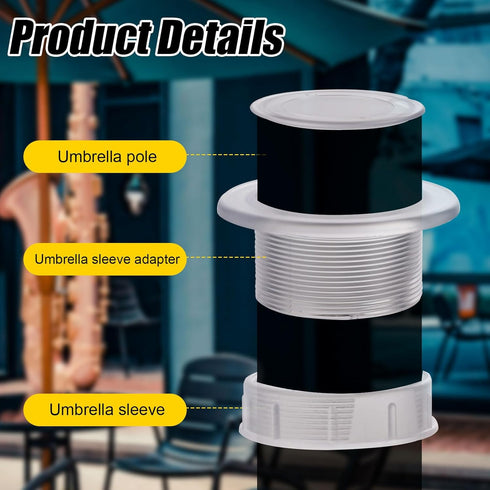 Parasol Umbrella Hole Ring Plug and Cap Set, ABS Plastic Thickened Patio Table Umbrella Hole Insert Umbrella Table Ring for Outdoor Garden Patio Y...