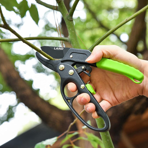 LAND Garden clippers 8" Professional Ratchet Anvil Pruning Shears, Ratcheting Mechanism, Anvil Groove, Garden Shears Clippers, Anvil Pruner, Hand ...