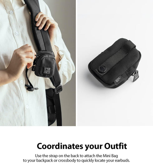 Ringke Mini Pouch Block, Mini Bag for Universal Wireless Ear Buds, Durable Waterproof Keychain Accessories Small Pouch Bags Compatible with AirPod...