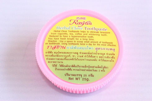 1 Pc. of Ras Yan Herbal Clove Concentrated Toothpaste in Round Box 25 Gram. Original from Thailand....