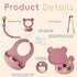 Silicone Baby Fruit Feeder Set with Mini Freedzer Nibble Tray, Breastmilk Popsicle Mold with Baby Bib and Pacifier Clip, BPA Free Teether for Safe...