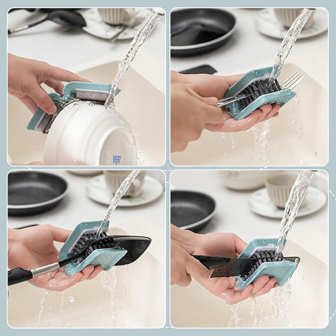 Knife Cleaner, 3 Pack Cutlery Cleaner, Blade Cleaner with 3 Pcs Replacement Sponge Brush Head, for Kitchen Chopsticks Fork Spoon Knives Washing (B...