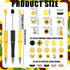 ReliThick 15 Sets Sunflower Beadable Pens Bulk Plastic Beadable Pens Assorted Bead Pens Wood Spacer Round Beads Black Ink Ballpoint Pen DIY Bead P...