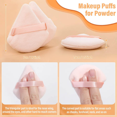 20pcs Triangle Powder Puff, Setting Powder Puff for Make Up, Face Puff Pads for Loose Powder and Press Powder, Makeup Sponge Powder Applicator for...