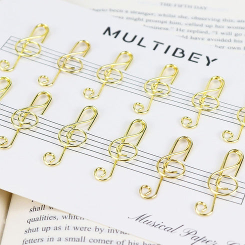 Music Paper Clips, Cute Metal Musical Notes Shaped Bookmark Clips Paper Clips Holders Reusable Paper Clips Clamps for Office School Home (1 Pack R...