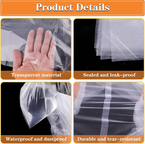4 Pack Large Clear Plastic Bags, 40" x 60" Moistureproof Dustproof Large Storage Bags, Reusable Giant Extra Luggage Storage Bags for Luggage, Suit...