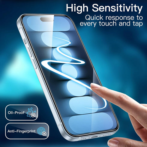 JETech Screen Protector for iPhone 15 Plus 6.7-Inch with Camera Lens Protector, Easy Installation Tool, Tempered Glass Film, HD Clear, 2-Pack Each...