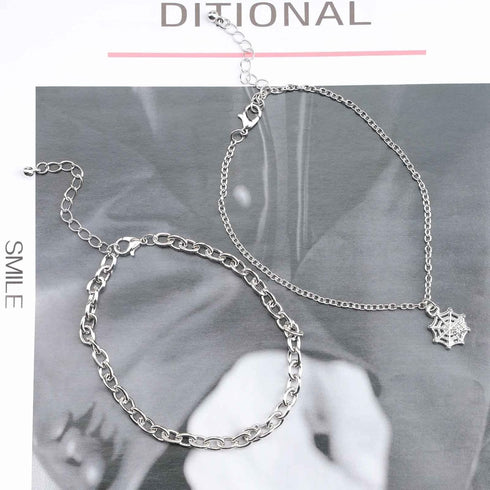 Bohemian Layered Spider Web Anklet Silver Spider Ankle Bracelet Cuban Chain Anklet Adjustable Anklets Summer Beach Foot Chain Jewelry for Women...
