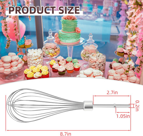 KHMPW Hand Mixer Whisk Attachments Replace Kitchen Mixer Accessories KHM3, KHM5, KHM7, KHM9, KHM926, KHM7210 Stainless Steel Egg Whisk Replacement...