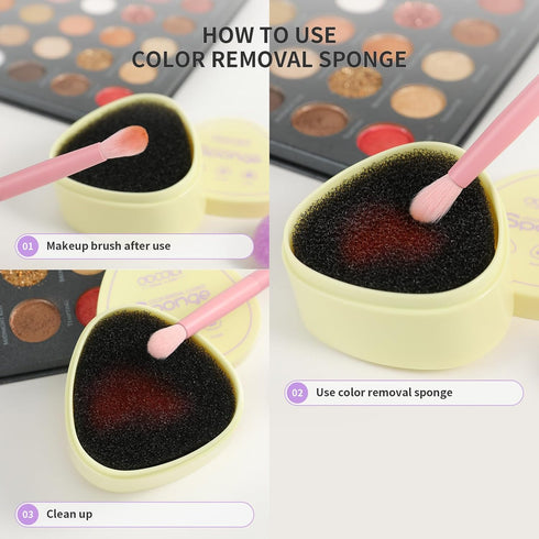 Docolor Makeup Brushes Cleaner Set Solid Soap Cleanser with Color Removal Sponge, Makeup Brush Cleaner Mat Brushes Shampoo for Cleaning Makeup Spo...
