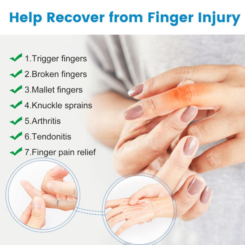 2PCS Finger Splints, Finger Brace for Trigger Finger - Broken Finger - Arthritis - Straightening - Pain Relief, Finger Protectors Support for Inde...
