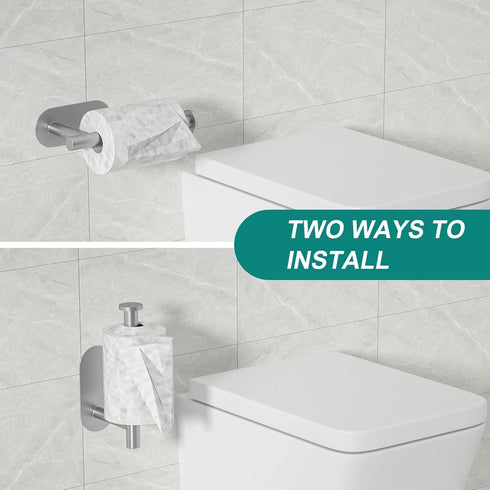 3M Toilet Paper Holder for Bathroom Self Adhesive Stainless Steel Tissue Towel Roll Holder for Kitchen Stick on Wall No Drilling Thicken TP Holder...