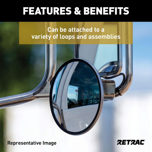 610131 5-Inch Black Steel Center-Mount Convex Mirror Head, Universal Driver or Passenger Side...