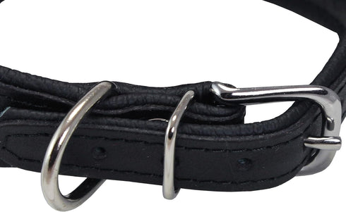 Dogs My Love Real Leather Extra Wide Padded Tapered Dog Collar (11"-13" Neck; 2" Wide, Black)...