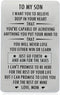 Inspirational Gifts for Son from Mom, Engraved Wallet Inserts with Motivational Quotes, Wallet Insert Cards for Graduation Birthday Gift Ideas...