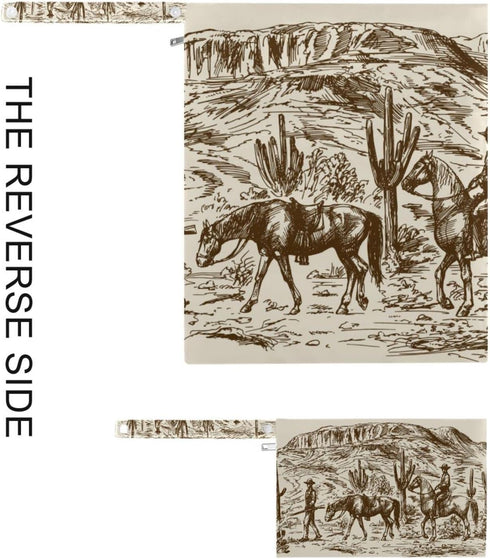 2pcs Western Desert Cowboy Wet Dry Bags,Waterproof Reusable Cloth Diaper Wet Dry Bags for Travel,Diapers,Dirty Gym Clothes and Toiletries...