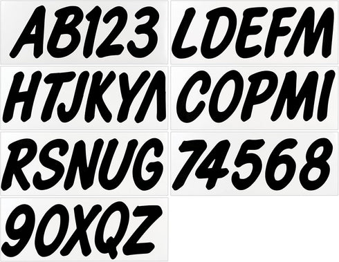 Hardline Products Series 400 Factory Matched 3-Inch Boat & PWC Registration Number Kit, Solid Black - BLK400EC...