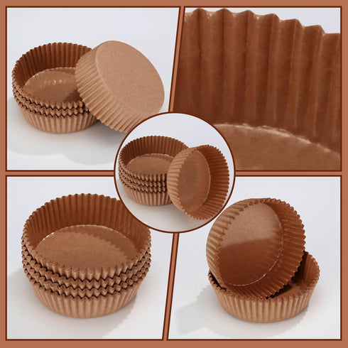 Uiifan 50 Pack Disposable Round Cupcake Liners Paper Baking Cups Wrappers Cupcake Liners Paper Microwave Oven Safe Paper Bakeware Paper Mold for S...