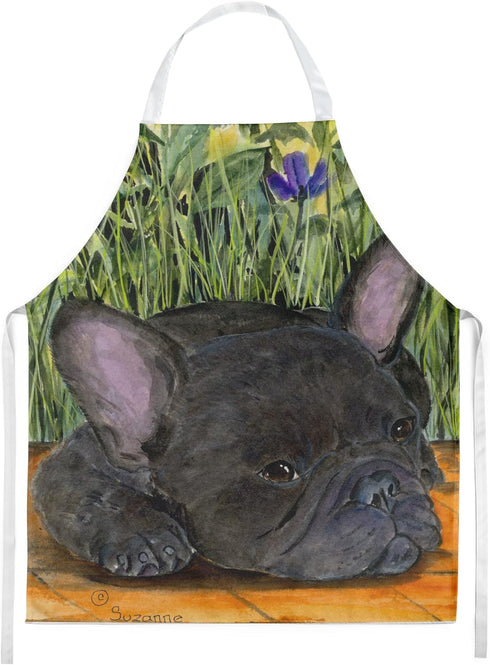 Caroline's Treasures SS8674APRON French Bulldog Apron Cooking Kitchen Server Baking Crafts Gardening for Adult Women Men, Unisex, Large, Multicolo...
