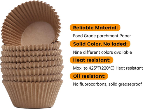 Non-Stick 400pcs Mini Cupcake Liners for Baking, Natural parchment mini muffin liners for Mini Muffin Pan, Mini Cupcake Pan, Food Grade,Non Stick,...
