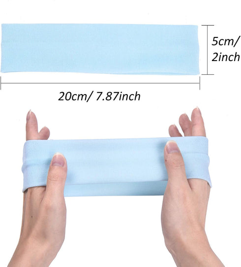 DIYASY 12 Pcs Women Yoga Headbands, Fashion Soft Elastic Cotton Sweatband Yoga Stretchy Headband for Women 12 Colors...