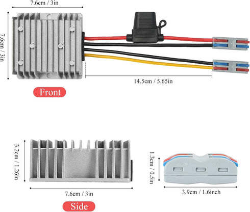DC/DC 10-22V to 24V Voltage Converter with Fuse 24V15A 360W MAX Power Transformer Waterproof Boost Module for Automotive, LED Lights, Construction...