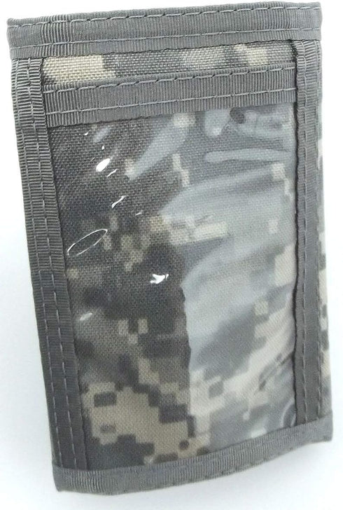 Tactical Nylon Trifold Wallet Durable 500D Cordura, water-resistant, inside/outside ID windows, 15+ card slots, compact 5x3.25in. Ideal for milita...