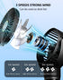 Mini Stroller Fan, Portable Baby Fan Battery Operated, LED Display with 3 Speeds, Small Clip on Fan Desk Fan USB Rechargeable, Personal Handheld F...