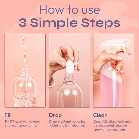 FOMIN Bathroom Cleaner Refill Tablets (12 Pack) - Magnolia Grapefruit - All-In-One Tablet Cleaner For Bathroom Cleaning - Bathroom Cleaner Solutio...