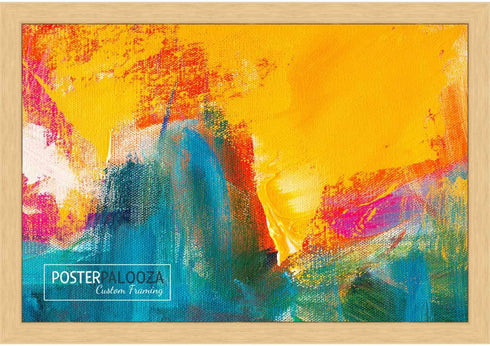 Poster Palooza 6x9 Traditional Natural Wood Picture Frame - UV Acrylic, Foam Board Backing, & Hanging Hardware Included!...