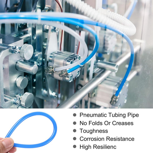 Pneumatic Tubing Pipe,6mm x 4mm Blue PU Polyurethane Tube,19.7FT 6M,PU Air Line Tubing Hose Tubes for Air Compressor,Fluid Transfer,Air Brake...