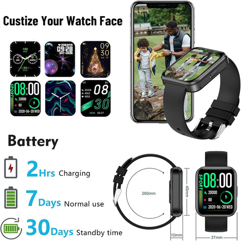 Smart Watch for Men Women Activity Fitness Tracker Smartwatch with Call Heart Rate Blood Oxygen Sleep Monitor Step Calorie Counter Waterproof 1.69...