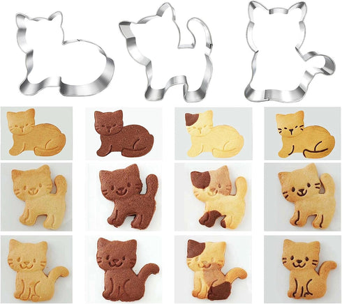 Kitty Cat Cookie Cutter Set-6 Piece-Cat Face, Kitty Butt, Kitty Cat Paw and 3 Cute Shapes Kitty Cat Body Cookie Cutters Molds for Kitty Cat Themed...