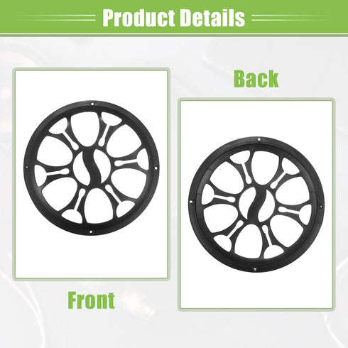 ACROPIX Universal 10" Car Speaker Grills Cover Round 10 Inch Audio Speaker Subwoofer Guard Protective Case with Mounting Screws ABS Black - Pack o...