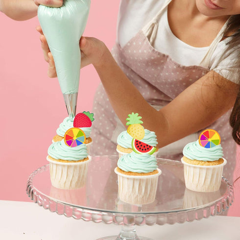 Whaline 4 Pack Fruit Shaped Silicone Mold Pineapple Lemon Watermelon Strawberry Chocolate Candy Baking Mould 3D Summer Fruit Ice Mold for DIY Jell...