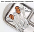 Baby Stainless Steel Utensil Set. Education series. Stainless #304 (18/8) 5pc Set (2 Spoons, 2 Forks, 1 Baby Butter Spreader/Food Pusher). Suitabl...