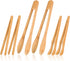 Zopeal 6 Pcs Wooden Tongs Wooden Kitchen Tongs Long Bamboo Kitchen Tongs Bamboo Toaster Tongs Wooden Cooking Tongs for Kitchen Picking Up Cheese B...