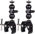 Cool Dual Ball head Magic Arm Adapter Camera Clamp Mount Super Clamp with 1/4 and 3/8 Thread, for DSLR Camera Rig, LED Light, Flash Light, Action ...