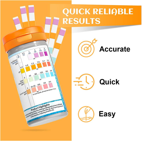 Pool and Hot Tub Test Strips - Medical-Grade Precision 3-1 4-1 7-1 Pool Test Kit - Testing pH, Free Chlorine(Bromine), Total Alkalinity & Cyanuric...