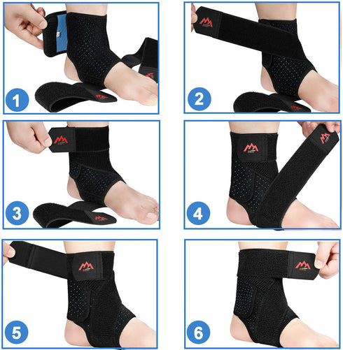 Ankle Brace, 2PCS Ankle Braces for Men & Women, Adjustable Compression Ankle Wrap Support for Ankle Protection, Breathable & Comfortable, Ankle Su...
