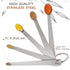 5 Pcs Mini Measuring Spoons Set - Stackable Design, 1/4, 1/8, 1/16, 1/32, 1/64 TSP Sizes, Flat Handle Metal Measuring Spoons Made of Durable Stain...