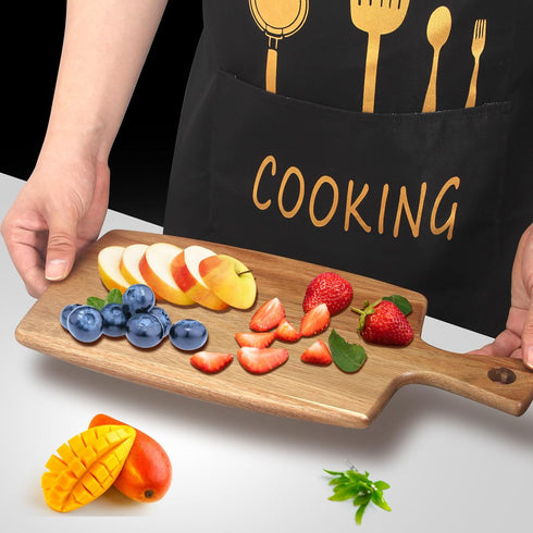 Acacia Wood Cutting Board with Handle Wooden Chopping Boards Small Charcuterie Board Butcher Chopping Block Meat Cutting Boards for Kitchen Bread ...