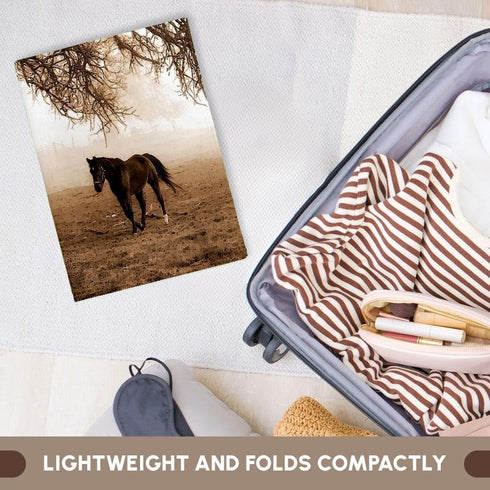 3D Rose Western Sepia Toned Horse on a Ranch with an Oak Tree TWL_202972_1 Towel, 15" x 22", Multicolor...